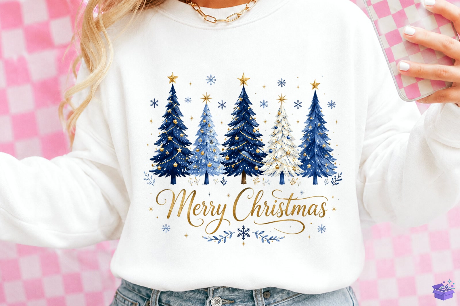 Merry Yılbaşı Süblimasyon Baskı Ağaç PNG - DTF & Süblimasyon Baskı Tasarımı (SVG, DXF, EPS, PNG) - detaylı önizleme 3