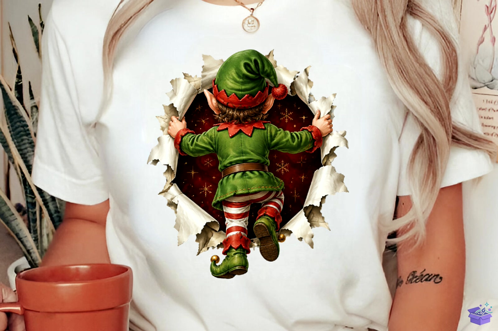 Elf Front Back Yılbaşı PNG - DTF & Süblimasyon Baskı Tasarımı (SVG, DXF, EPS, PNG) - detaylı önizleme 4