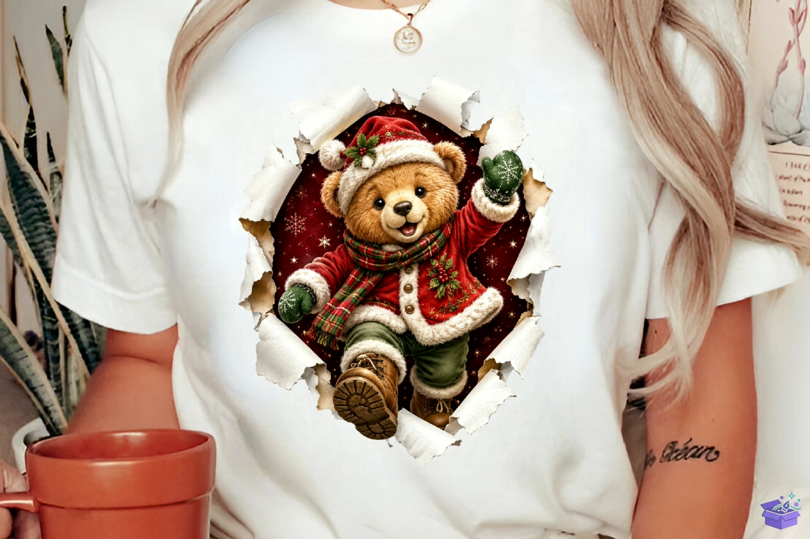 Bear Front Back Yılbaşı PNG - DTF & Süblimasyon Baskı Tasarımı (SVG, DXF, EPS, PNG) - detaylı önizleme 4