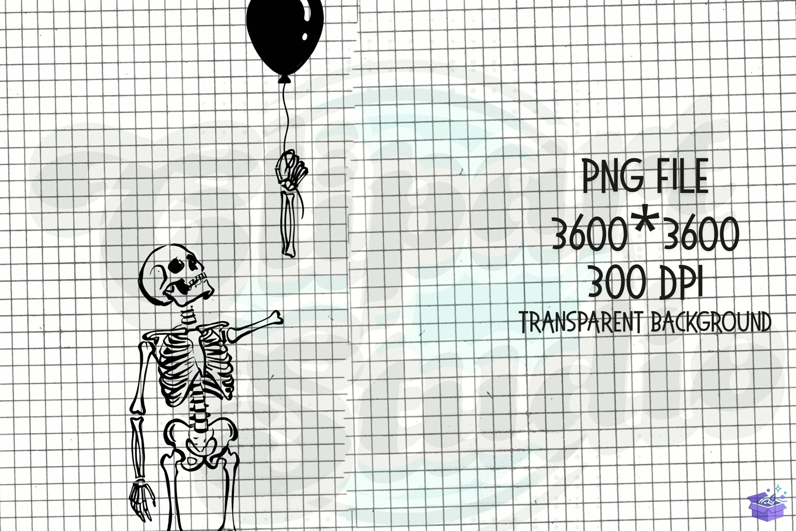 Skeleton Lost Balloon Png Well Shit PNG - DTF & Süblimasyon Baskı Tasarımı (SVG, DXF, EPS, PNG) - detaylı önizleme 2