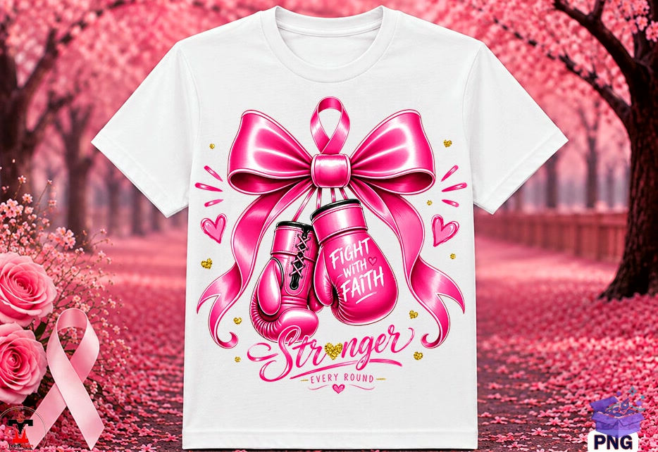 Breast Cancer Awareness Boxing Glove PNG - DTF & Süblimasyon Baskı Tasarımı (SVG, DXF, EPS, PNG) - detaylı önizleme 3