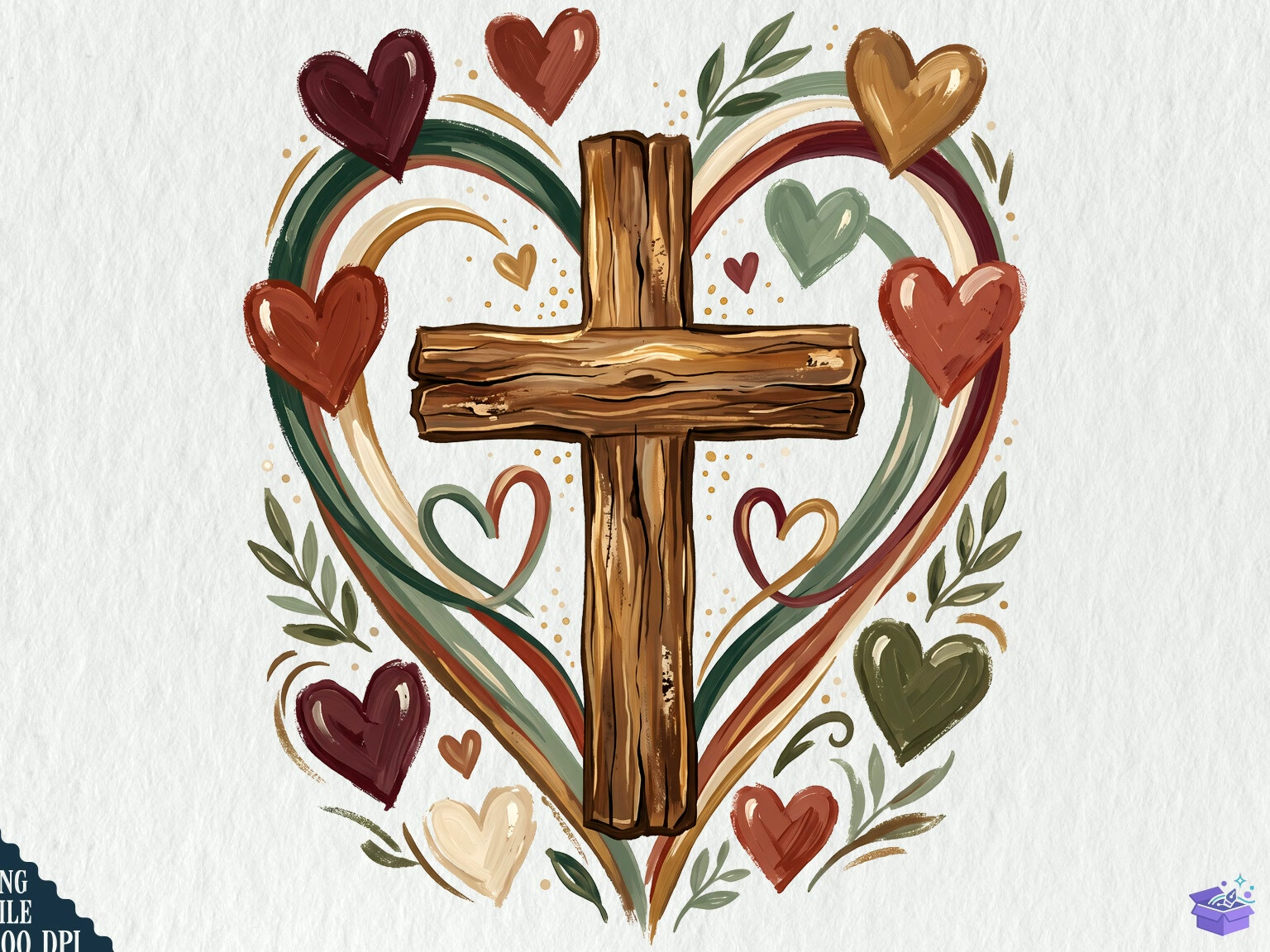 Rustic Christian Cross Kalp Temalı Faith PNG - DTF & Süblimasyon Baskı Tasarımı (SVG, DXF, EPS, PNG) - DTF Baskı Tasarımları İndir (DXF, SVG, AI)