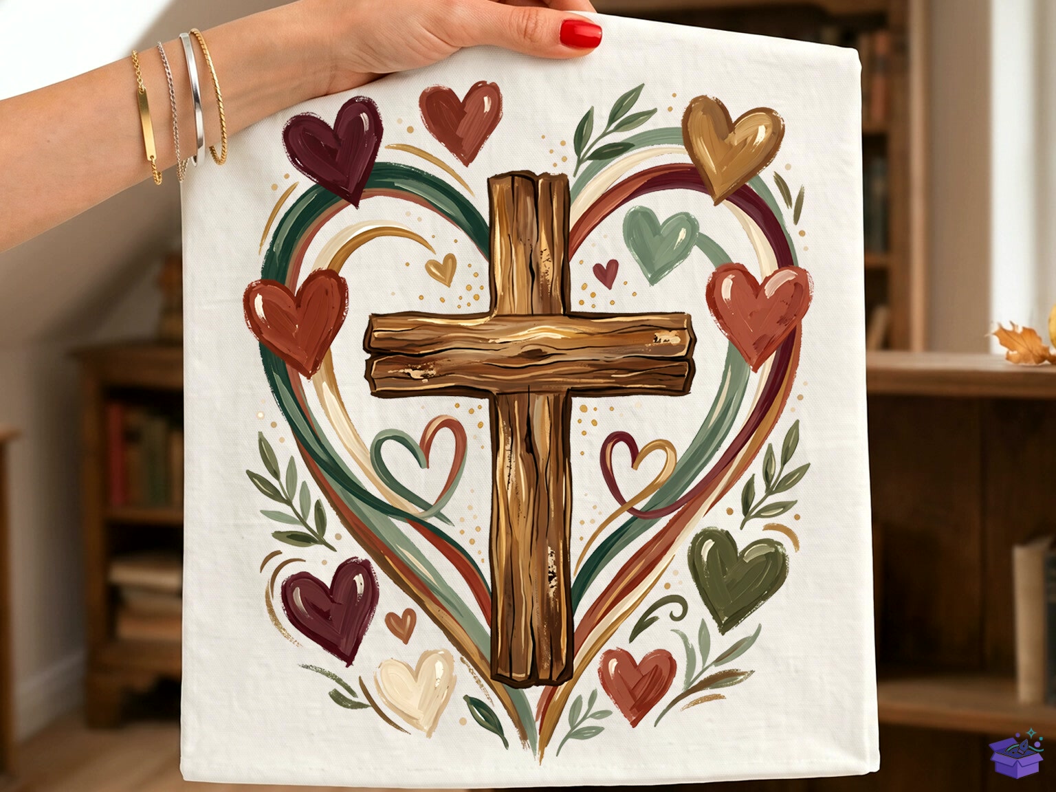 Rustic Christian Cross Kalp Temalı Faith PNG - DTF & Süblimasyon Baskı Tasarımı (SVG, DXF, EPS, PNG) - detaylı önizleme 3
