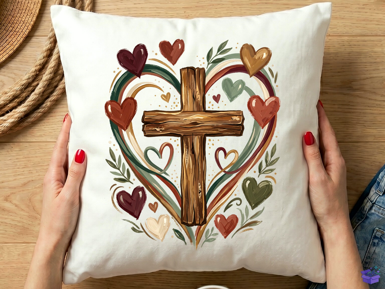 Rustic Christian Cross Kalp Temalı Faith PNG - DTF & Süblimasyon Baskı Tasarımı (SVG, DXF, EPS, PNG) - detaylı önizleme 4