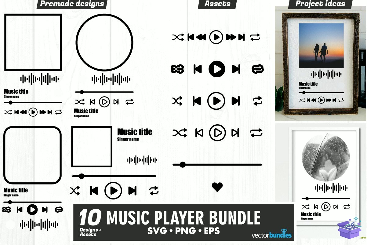 Music Player Pleksi Şablon - El İşi ve Kesim Dosyası (SVG, DXF, EPS, PNG) - El İşi & Zanaat İndir (DXF, SVG, EPS)
