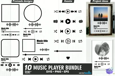Music Player Pleksi Şablon - El İşi ve Kesim Dosyası (SVG, DXF, EPS, PNG) - El İşi & Zanaat İndir (DXF, SVG, EPS)