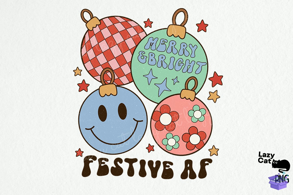 Retro Yılbaşı Süblimasyon Baskı - DTF & Süblimasyon Baskı Tasarımı (SVG, DXF, EPS, PNG) - detaylı önizleme 2