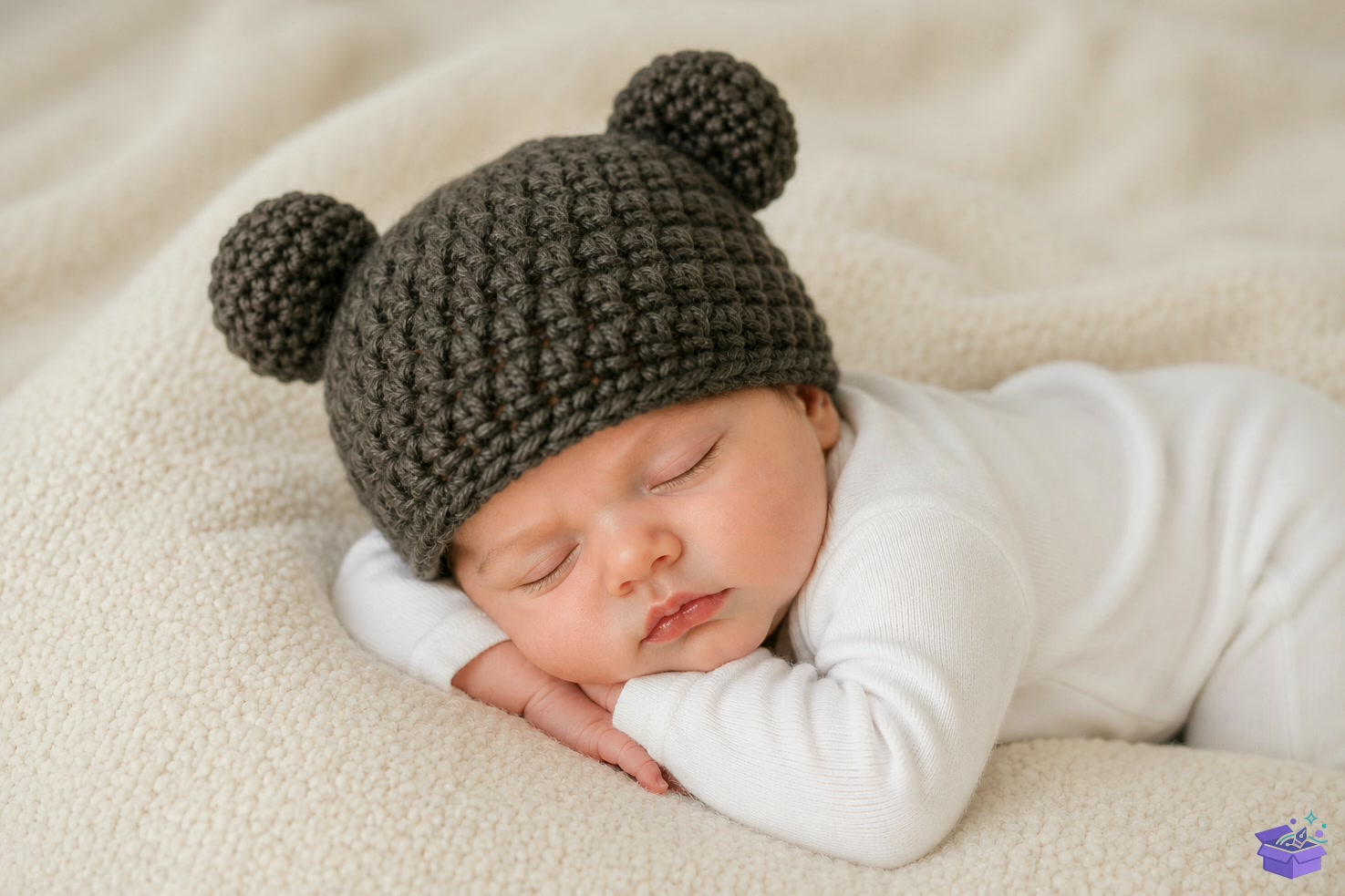 Baby Bear Crochet Beanie - El İşi ve Kesim Dosyası (SVG, DXF, EPS, PNG) - El İşi & Zanaat İndir (DXF, SVG, EPS)
