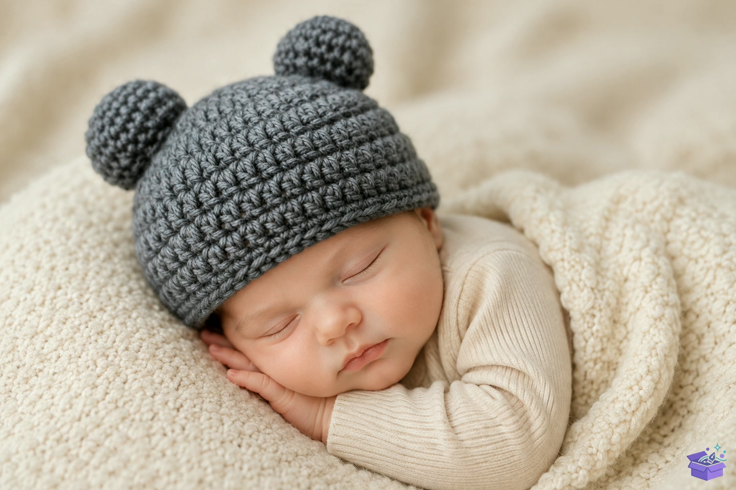 Baby Bear Crochet Beanie - El İşi ve Kesim Dosyası (SVG, DXF, EPS, PNG) - detaylı önizleme 5