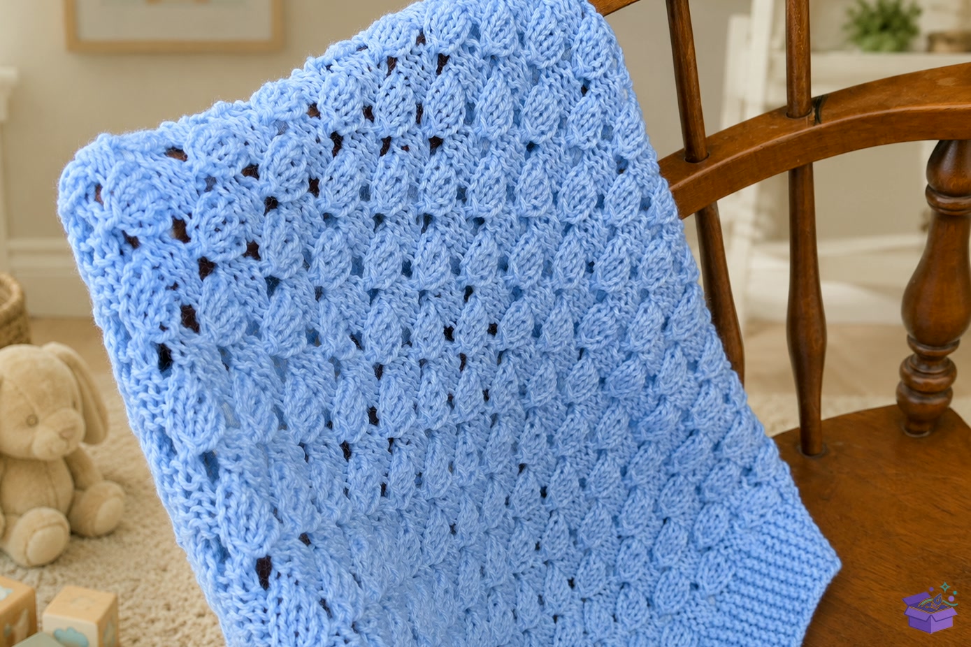 Lullaby Baby Blanket Knit Desen - El İşi ve Kesim Dosyası (SVG, DXF, EPS, PNG) - detaylı önizleme 5