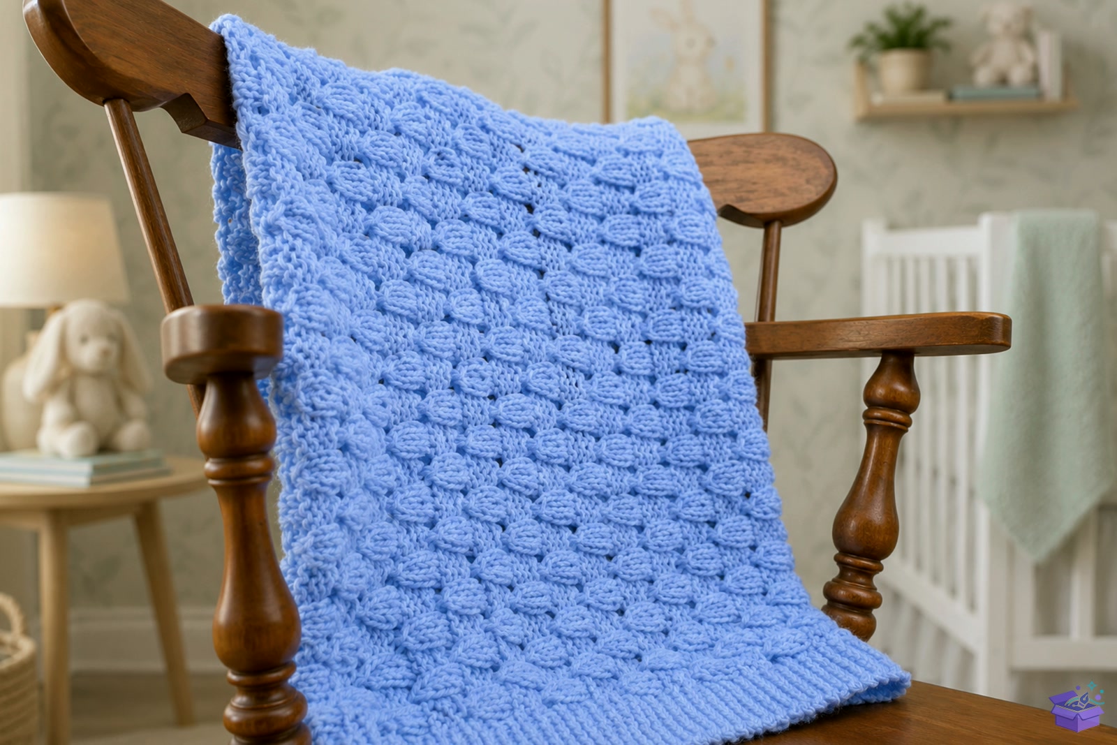Lullaby Baby Blanket Knit Desen - El İşi ve Kesim Dosyası (SVG, DXF, EPS, PNG) - detaylı önizleme 6