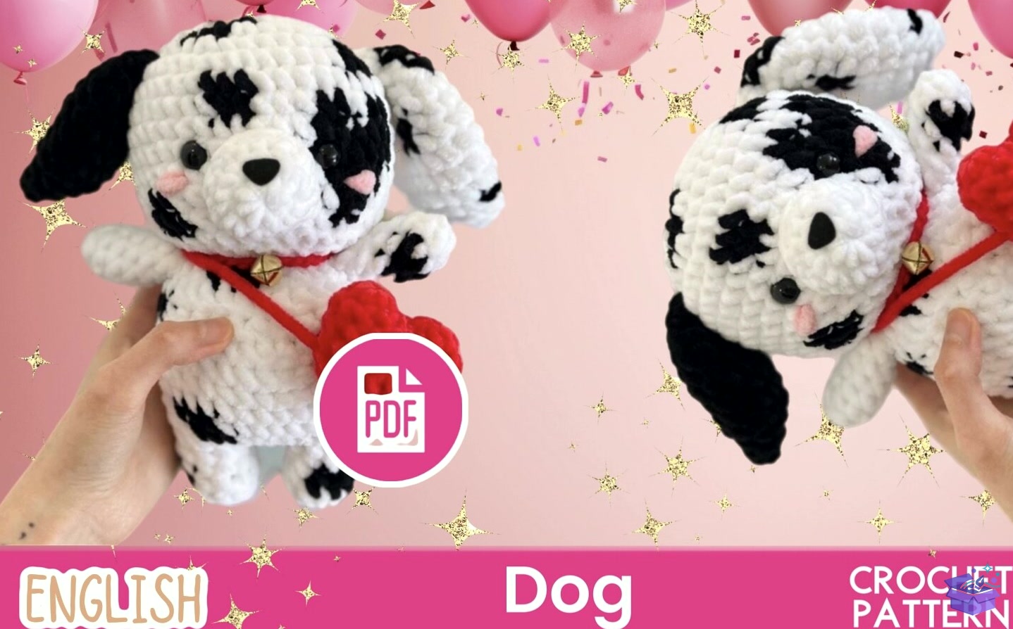 Crochet Köpek With Kalp Temalı Bag / PDF Oyuncak - El İşi ve Kesim Dosyası (SVG, DXF, EPS, PNG) - El İşi & Zanaat İndir (DXF, SVG, EPS)