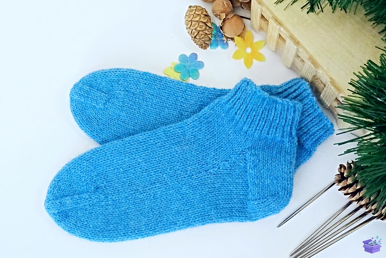 Easy Socks Knitting Desen PDF. Woman - El İşi ve Kesim Dosyası (SVG, DXF, EPS, PNG) - detaylı önizleme 2