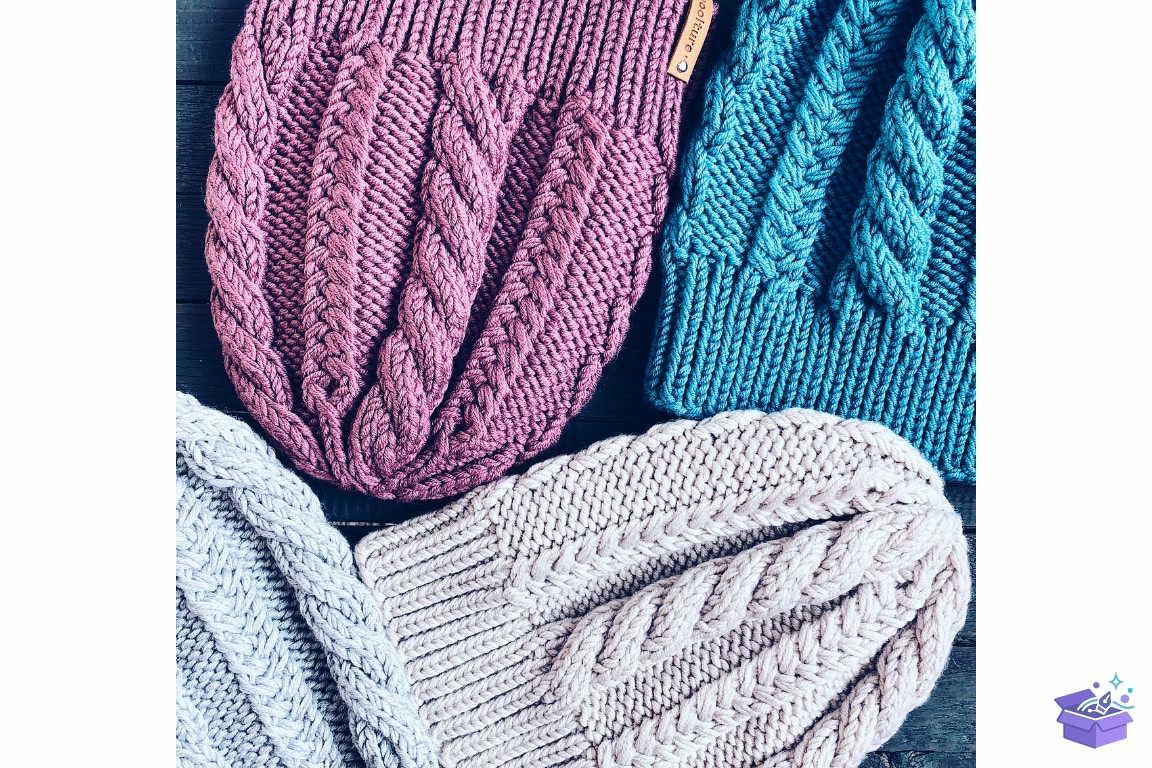 Greta Beanie Knitting Desen - El İşi ve Kesim Dosyası (SVG, DXF, EPS, PNG) - detaylı önizleme 2