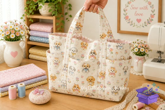 Multi Pocket Tote Bag Sewing Desen PDF - El İşi ve Kesim Dosyası (SVG, DXF, EPS, PNG) - detaylı önizleme 4