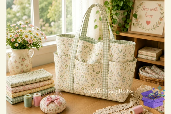 Multi Pocket Tote Bag Sewing Desen PDF - El İşi ve Kesim Dosyası (SVG, DXF, EPS, PNG) - detaylı önizleme 5
