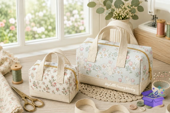 Mini Duffel Bag PDF Sewing Desen - El İşi ve Kesim Dosyası (SVG, DXF, EPS, PNG) - detaylı önizleme 2