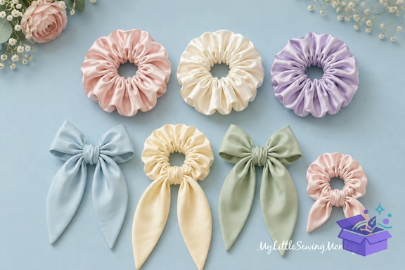 Scrunchie Sewing Desen Hair Tie Sewing - El İşi ve Kesim Dosyası (SVG, DXF, EPS, PNG) - El İşi & Zanaat İndir (DXF, SVG, AI)