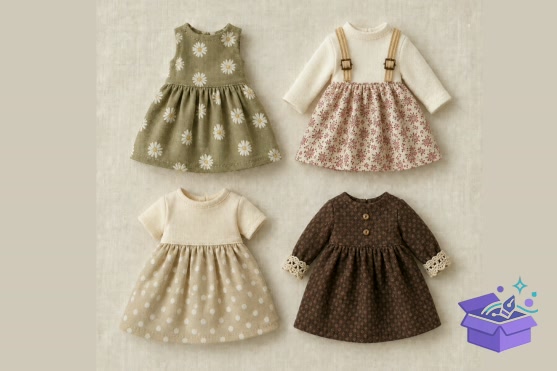 Doll Clothes Sewing Desen PDF - Makine Nakış Deseni (SVG, DXF, EPS, PNG) - detaylı önizleme 2