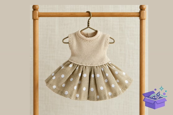 Doll Clothes Sewing Desen PDF - Makine Nakış Deseni (SVG, DXF, EPS, PNG) - detaylı önizleme 3
