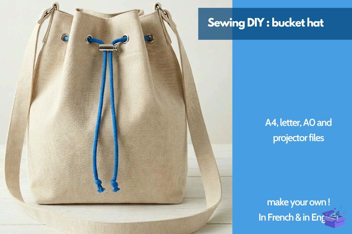 Bucket Bag Sewing Desen Diy - El İşi ve Kesim Dosyası (SVG, DXF, EPS, PNG) - detaylı önizleme 4
