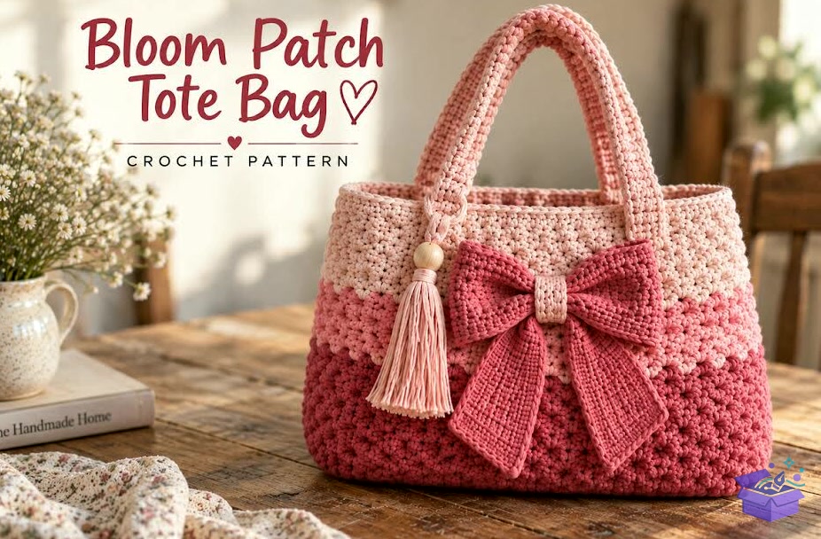 Bloom Patch Crochet Tote Bag Desen - 3D Baskı ve Model Dosyası (STL, OBJ, 3MF) - detaylı önizleme 2
