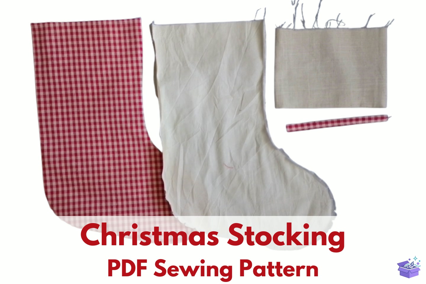 Yılbaşı Stocking PDF Sewing Desen - El İşi ve Kesim Dosyası (SVG, DXF, EPS, PNG) - detaylı önizleme 3