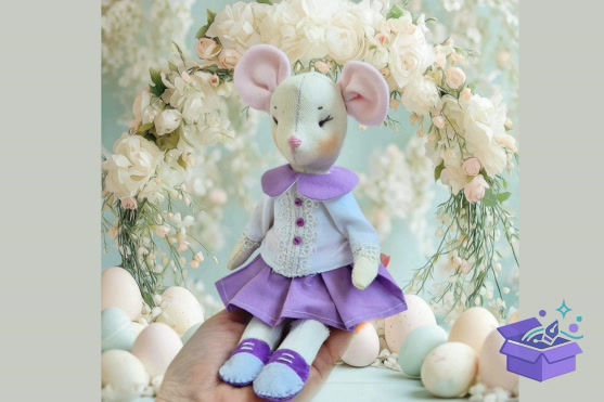 Mouse Doll Sewing Desen +4 Outfits - El İşi ve Kesim Dosyası (SVG, DXF, EPS, PNG) - detaylı önizleme 2