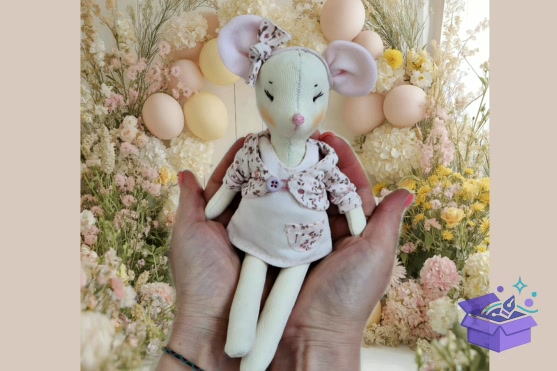 Mouse Doll Sewing Desen +4 Outfits - El İşi ve Kesim Dosyası (SVG, DXF, EPS, PNG) - detaylı önizleme 4