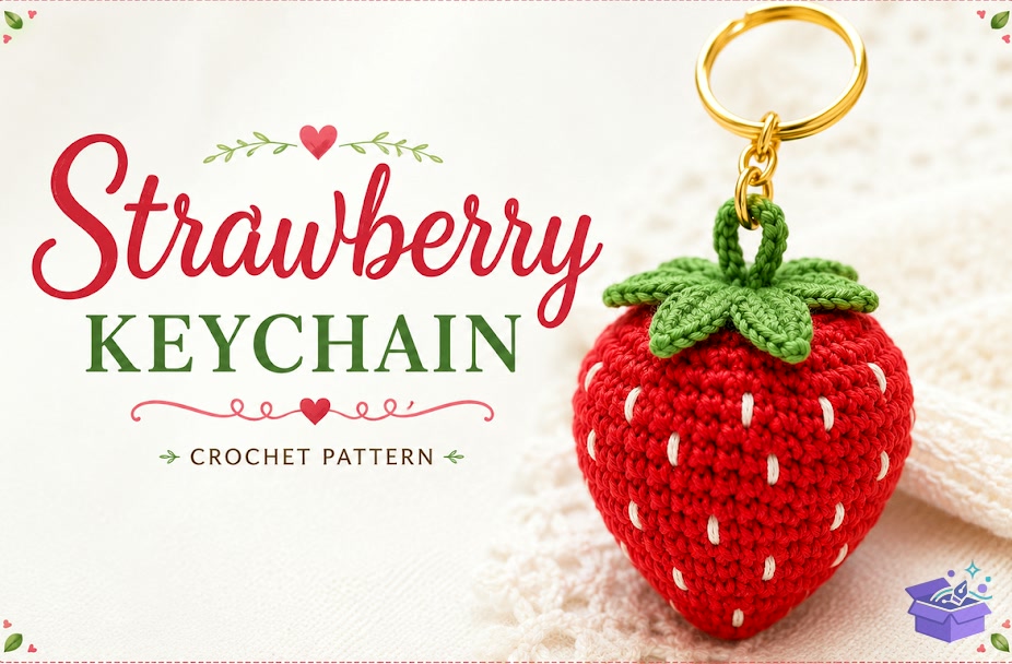 Strawberry Anahtarlık Crochet Desen - El İşi ve Kesim Dosyası (SVG, DXF, EPS, PNG) - detaylı önizleme 2