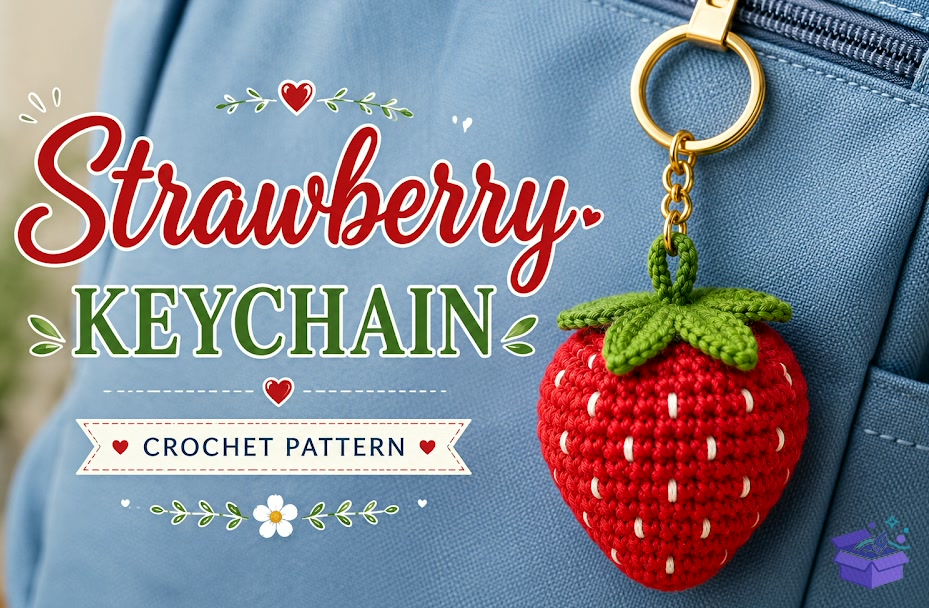 Strawberry Anahtarlık Crochet Desen - El İşi ve Kesim Dosyası (SVG, DXF, EPS, PNG) - detaylı önizleme 3