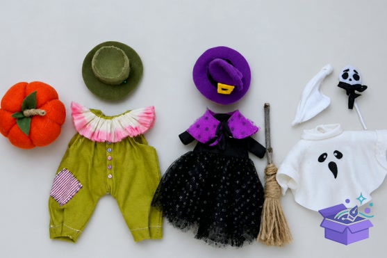 Cadılar Bayramı Doll Clothes Desen PDF - El İşi ve Kesim Dosyası (SVG, DXF, EPS, PNG) - detaylı önizleme 2