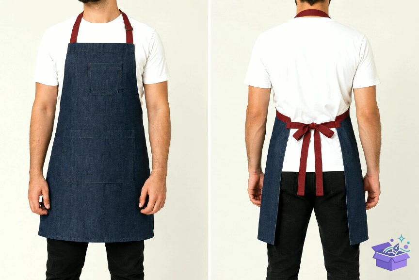 Denim Bib Apron PDF Sewing Desen - El İşi ve Kesim Dosyası (SVG, DXF, EPS, PNG) - detaylı önizleme 3