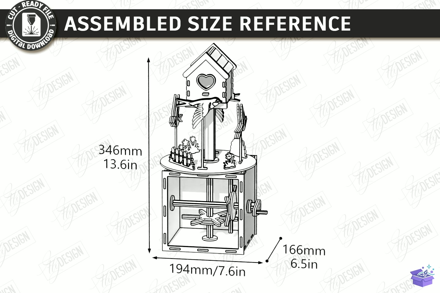 Ahşap Kinetic Oyuncak Lazer Kesim - 3D Baskı ve Model Dosyası (STL, OBJ, 3MF) - detaylı önizleme 2