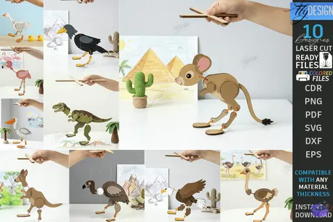 String Marionette Puppet Laser - 3D Baskı ve Model Dosyası (STL, OBJ, 3MF) - Lazer Kesim Dosyaları İndir (STL, OBJ, 3MF)