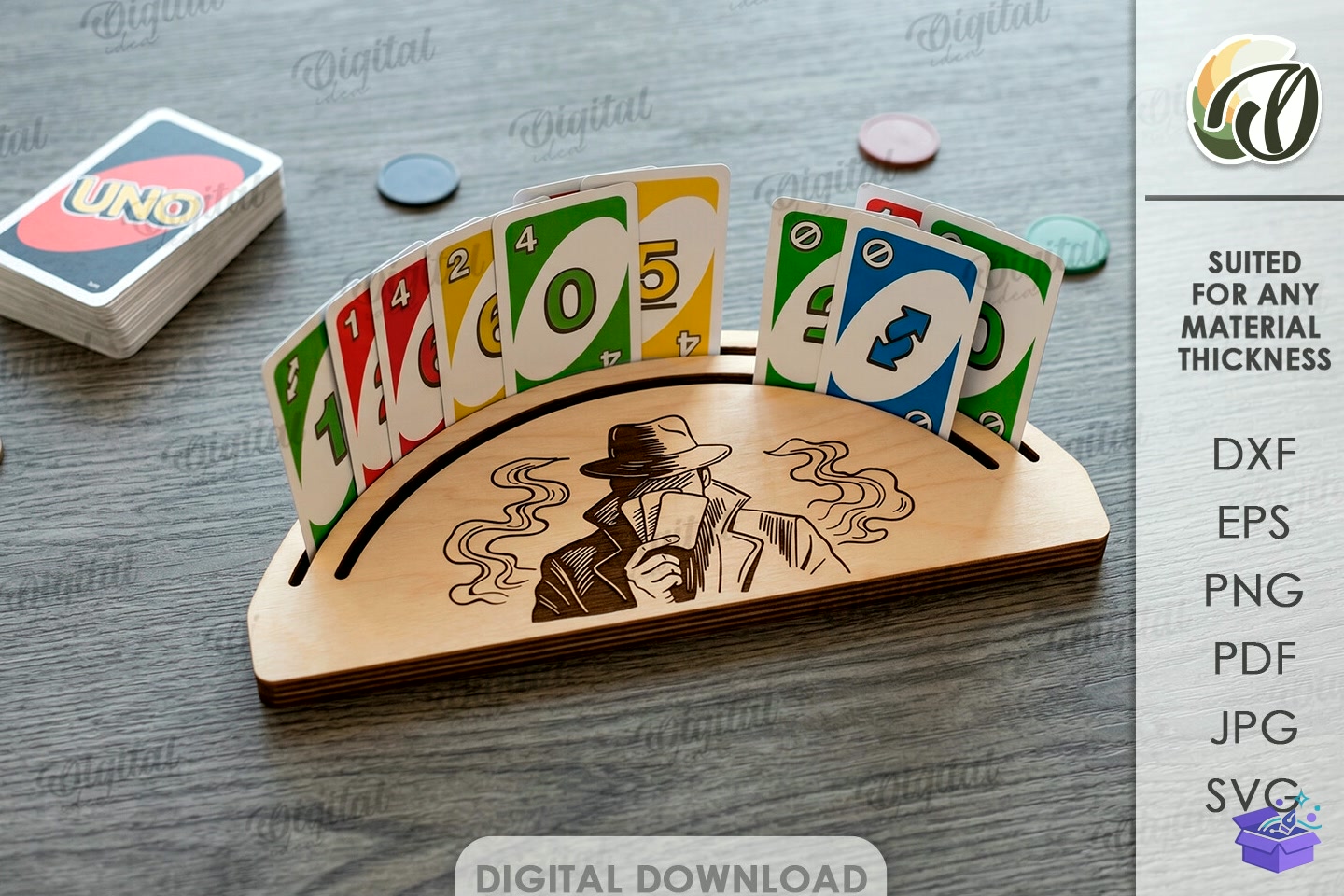 Playing Card Tutucu Lazer Kesim - Lazer Kesim ve Çizim Dosyası (SVG, DXF, EPS, PNG) - Lazer Kesim Dosyaları İndir (DXF, SVG, EPS)
