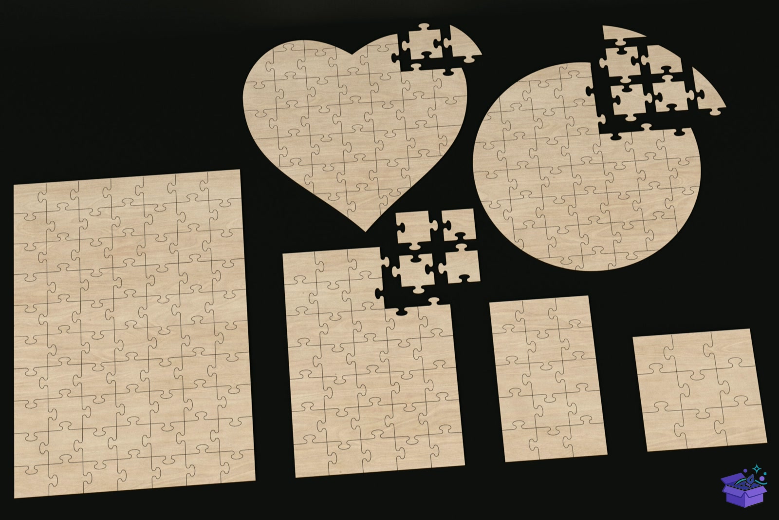 Lazer Kesim Jigsaw Ahşap Yapboz Svg Files - Lazer Kesim ve Çizim Dosyası (SVG, DXF, EPS, PNG) - Lazer Kesim Dosyaları İndir (DXF, SVG, EPS)