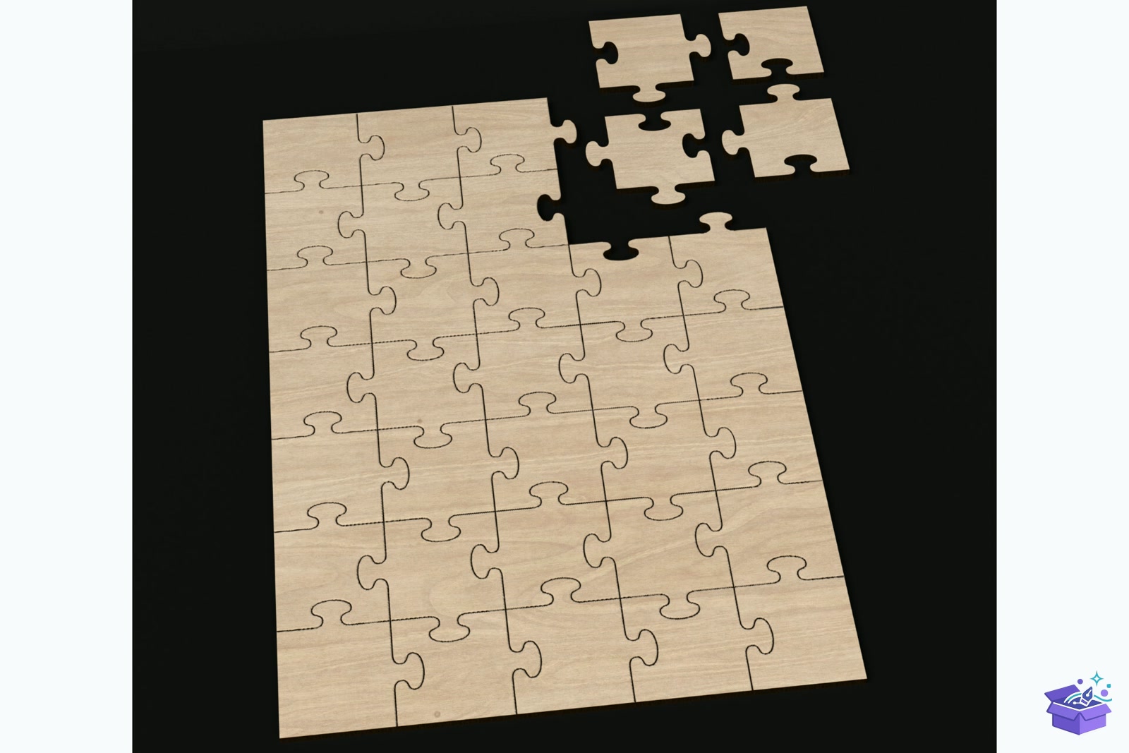Lazer Kesim Jigsaw Ahşap Yapboz Svg Files - Lazer Kesim ve Çizim Dosyası (SVG, DXF, EPS, PNG) - detaylı önizleme 5
