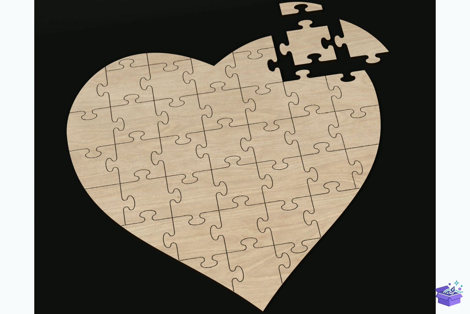 Lazer Kesim Jigsaw Ahşap Yapboz Svg Files - Lazer Kesim ve Çizim Dosyası (SVG, DXF, EPS, PNG) - detaylı önizleme 6