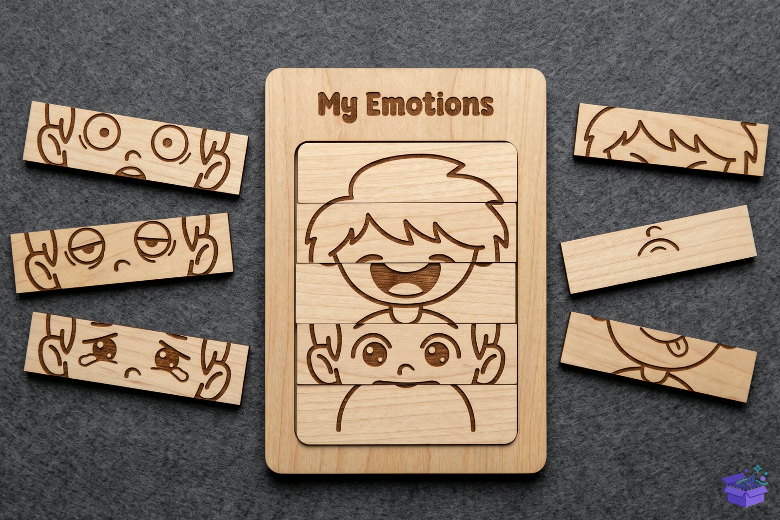 Emotion Ahşap Yapboz SVG Lazer Kesim Feelings - Lazer Kesim ve Çizim Dosyası (SVG, DXF, EPS, PNG) - Lazer Kesim Dosyaları İndir (DXF, SVG, AI)