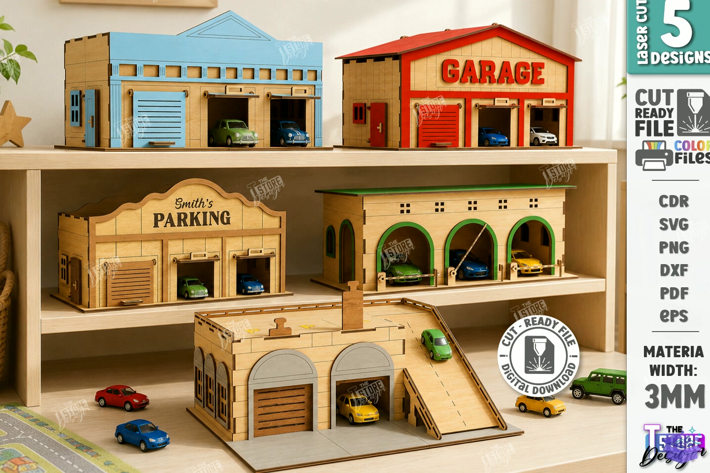 Oyuncak Car Garage Parking Lazer Kesim - El İşi ve Kesim Dosyası (SVG, DXF, EPS, PNG) - Lazer Kesim Dosyaları İndir (DXF, SVG, CDR)