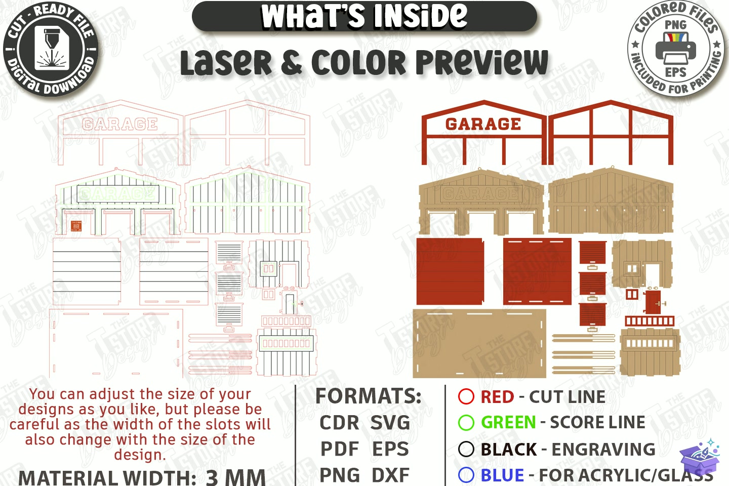 Oyuncak Car Garage Parking Lazer Kesim - El İşi ve Kesim Dosyası (SVG, DXF, EPS, PNG) - detaylı önizleme 2