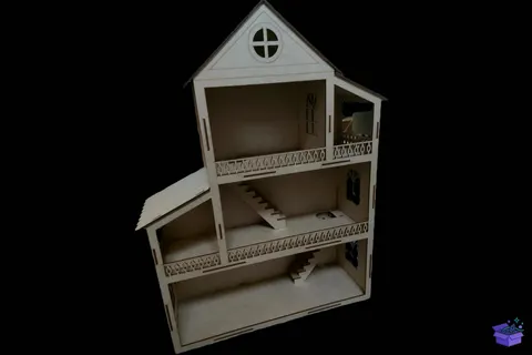 3 mm MDF Minyatür Bebek Evi - Lazer Kesim ve Çizim Dosyası (DXF, AI) - Lazer Kesim Dosyaları İndir (DXF, AI)