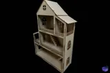 3 mm MDF Minyatür Bebek Evi - Lazer Kesim ve Çizim Dosyası (DXF, AI) - detaylı önizleme 2