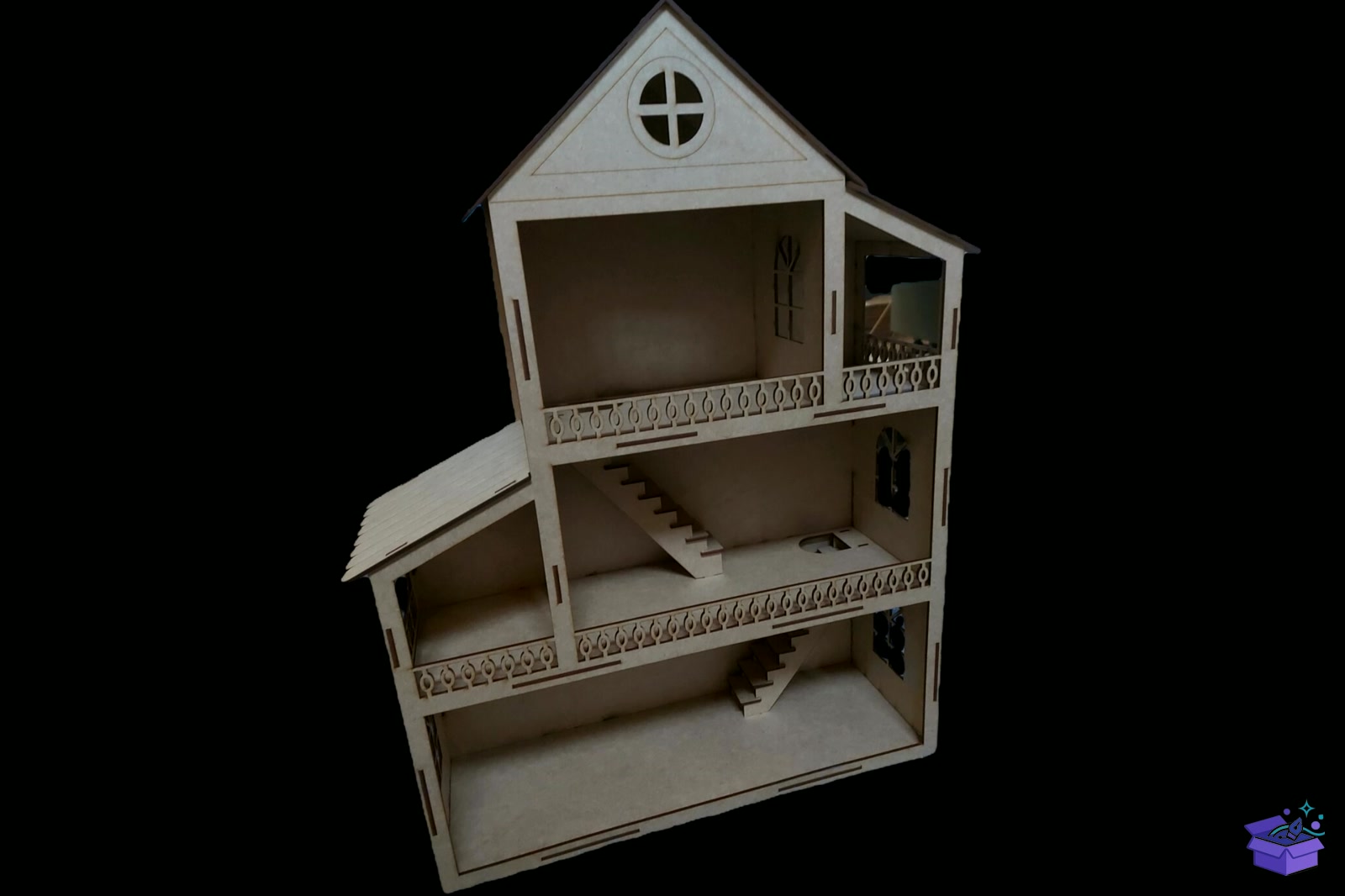 Dollhouse Lazer Kesim MDF 3mm - Lazer Kesim ve Çizim Dosyası (SVG, DXF, EPS, PNG) - detaylı önizleme 4