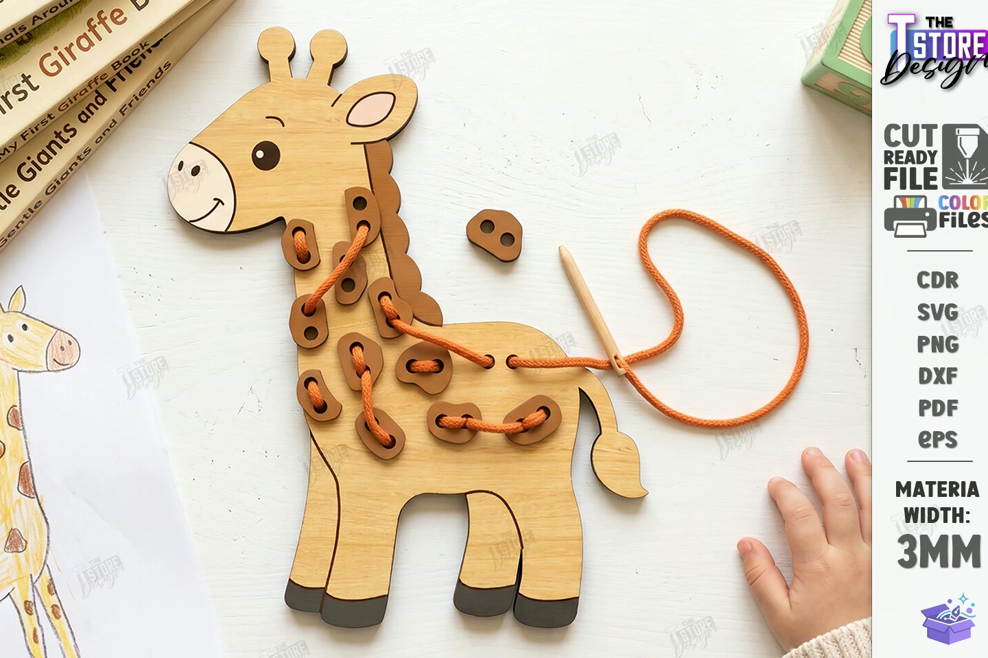 Ahşap Animal Lacing Oyuncak Lazer Kesim CNC - 3D Baskı ve Model Dosyası (STL, OBJ, 3MF) - Lazer Kesim Dosyaları İndir (STL, OBJ, 3MF)
