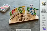 Oyun Kartı Tutucu (10 Tasarım) - Lazer Kesim ve Çizim Dosyası (SVG, DXF, EPS, PDF, PNG) - detaylı önizleme 2
