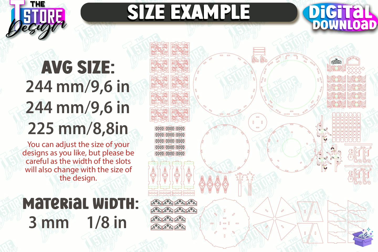 3D Amusement Park Lazer Kesim CNC - 3D Baskı ve Model Dosyası (STL, OBJ, 3MF) - detaylı önizleme 2