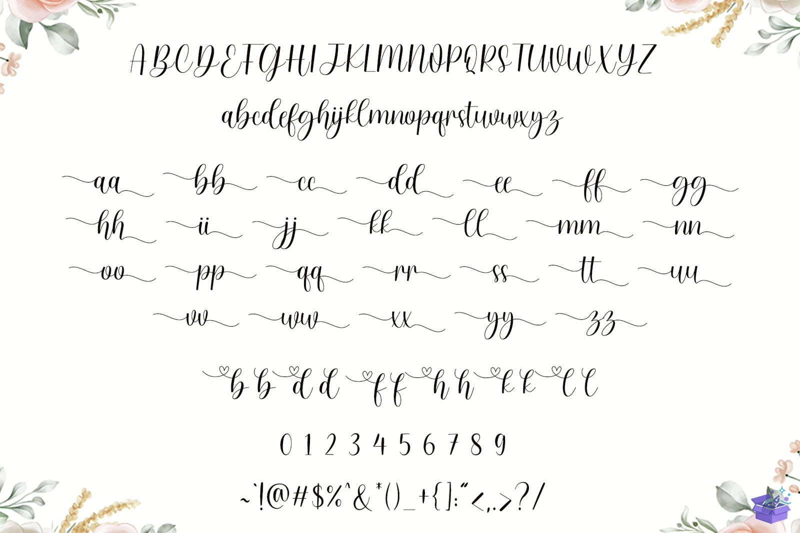 Düğün Nişan Holiday Yazı Tipi - Yazı Tipi & Font Paketi (SVG, DXF, EPS, PNG) - detaylı önizleme 6