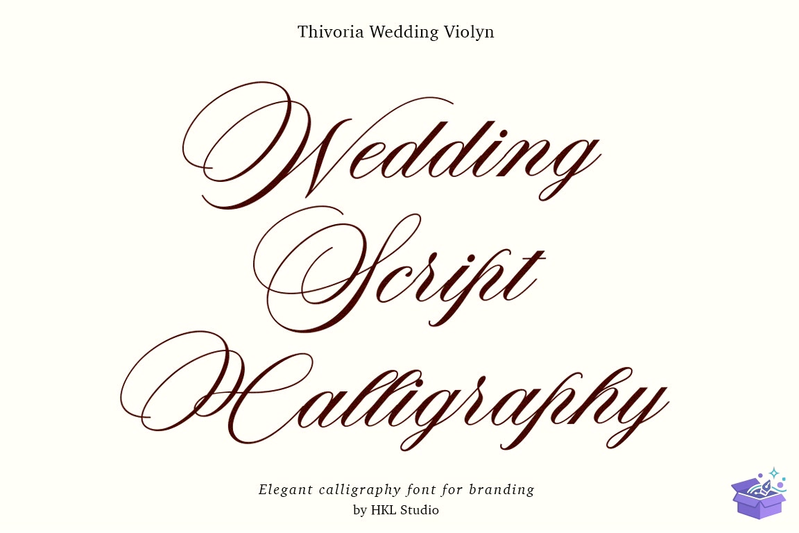 Violyn Düğün Nişan Thivoria Yazı Tipi - Yazı Tipi & Font Paketi (SVG, DXF, EPS, PNG) - detaylı önizleme 3
